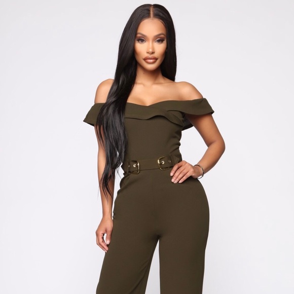 fashion nova olive green jumpsuit